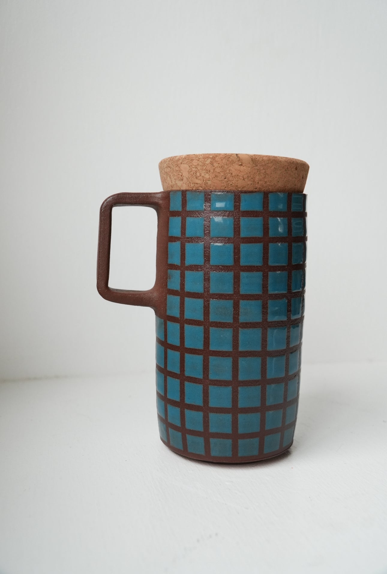Blue Grid Travel Mug
